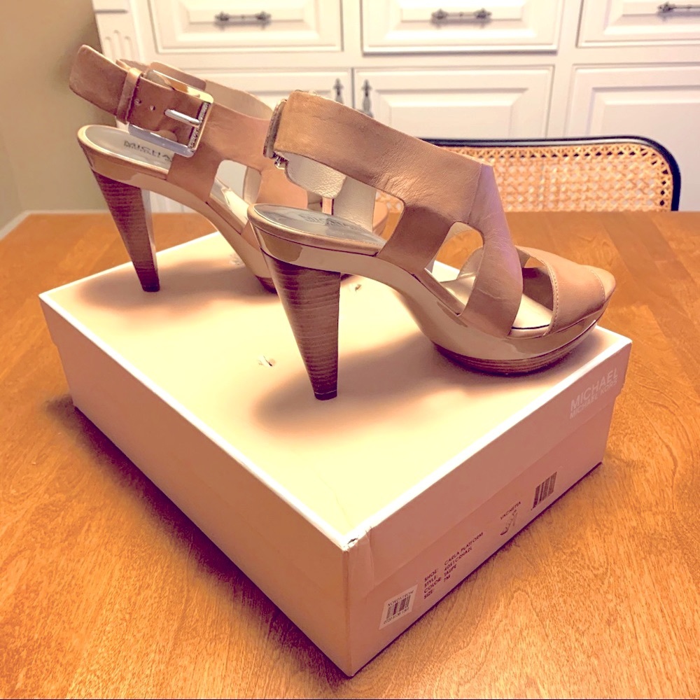 Taupe platform sandals